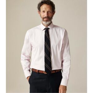 NWT J. Crew Bowery Performance Stretch Dress Shirt Spread Collar Pink Twill